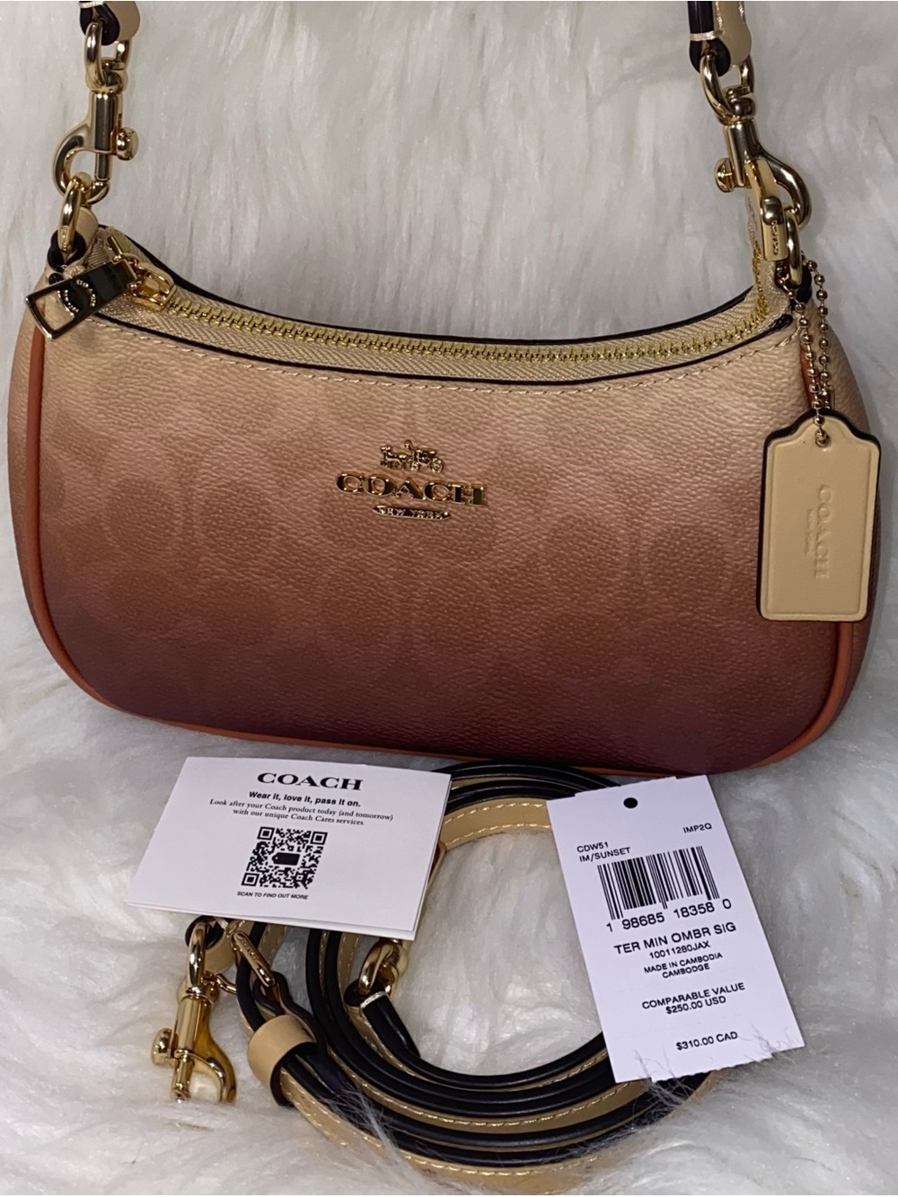 Coach purse Teri Mini Crossbody Bag In Ombre Signature Canvas New - Picture 6 of 15